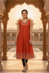 Georgette Embroidered Anarkali Kurti for Women - 26001